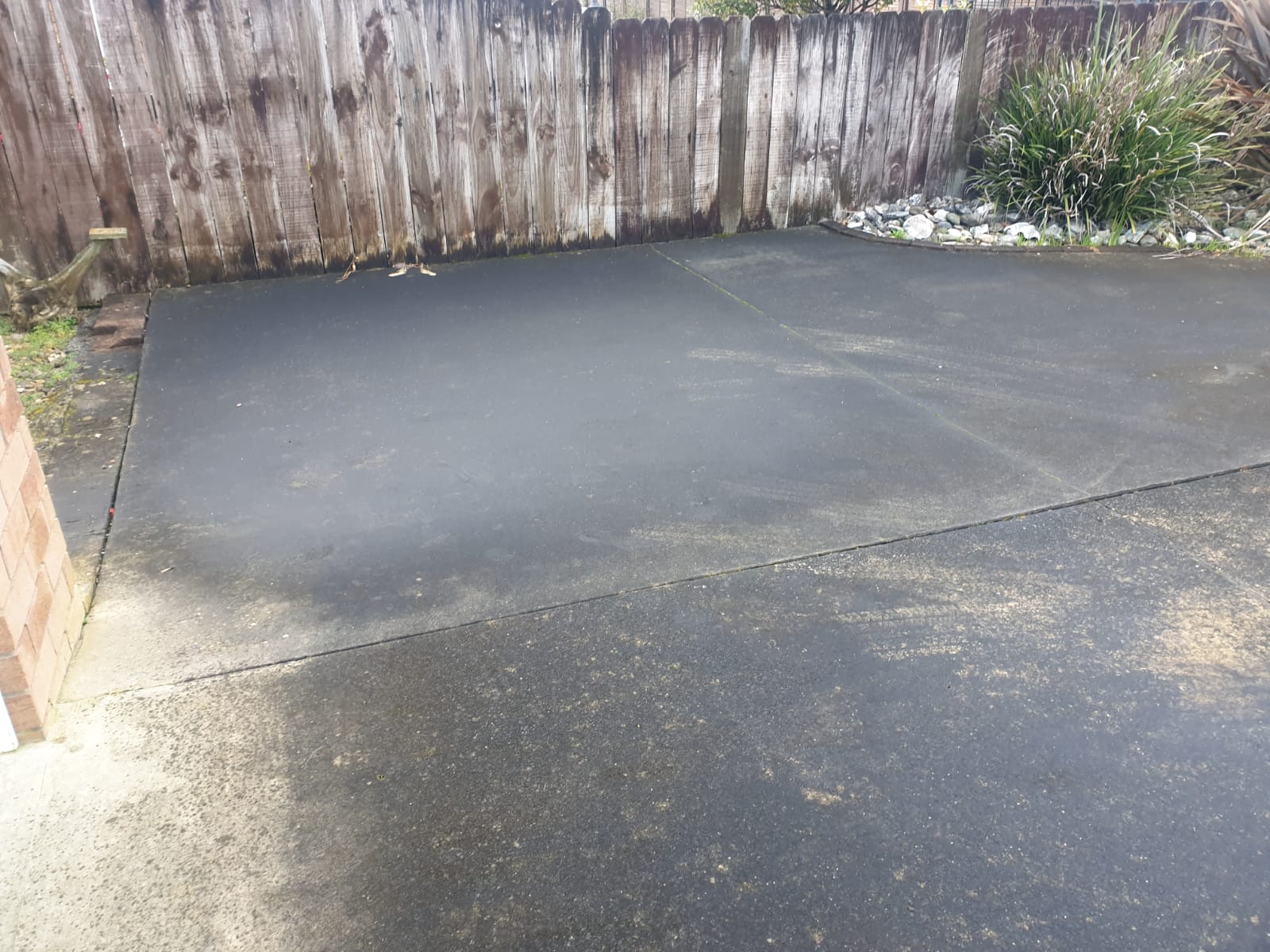Clean driveway after pressure washing