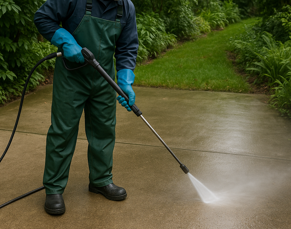Zambezy waterblasting driveway Man Waterblasting Driveway
